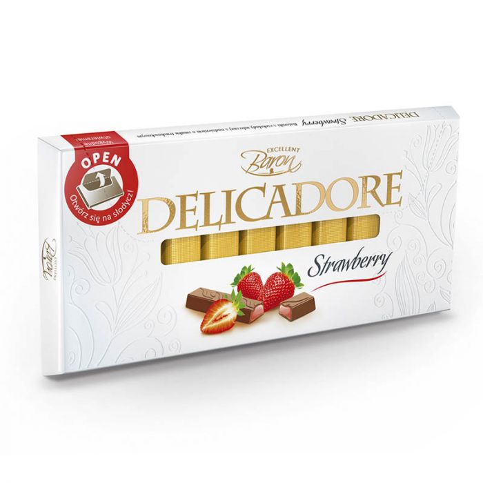 Шоколадні батончики зі смаком полуниці Delicadore Strawberry 200г