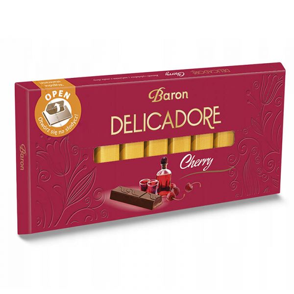 Шоколадні батончики зі смаком вишні Delicadore Cherry 200г