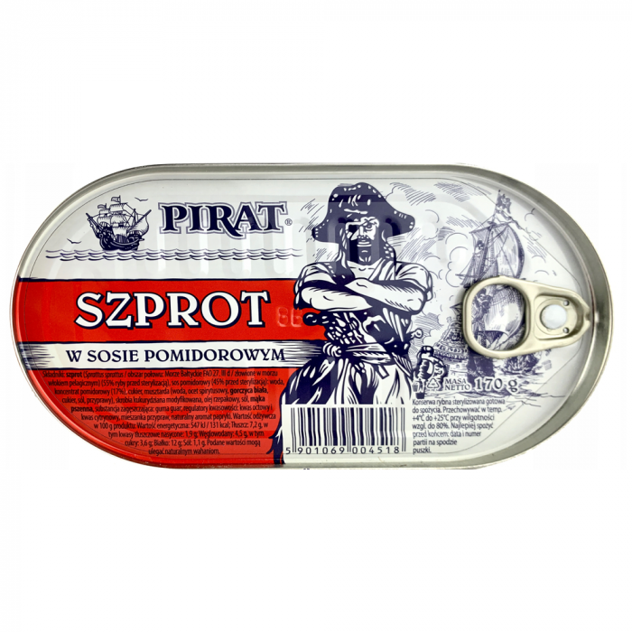 Консервовані шпроти в томатному соусі Pirat 170g