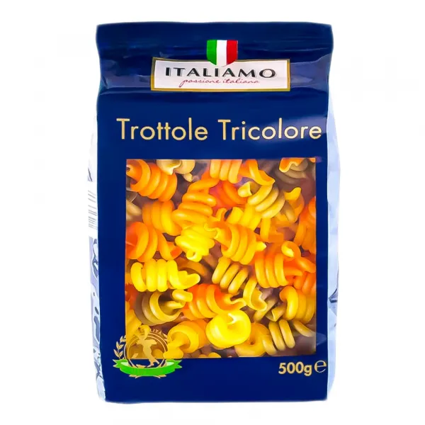 Макарони кольорові Italiamo tricolor trottole 500g