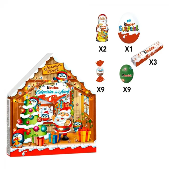 Адвент календар Kinder Calendario Dell'avvento з шоколадними солодощами 184г