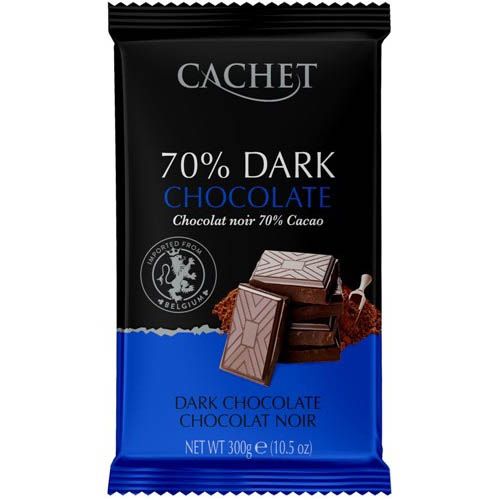 Шоколад екстрачорний Cachet Dark 70% 300 г