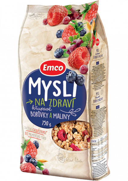 Мюслі Emco малина, чорниця і журавлина 750 г