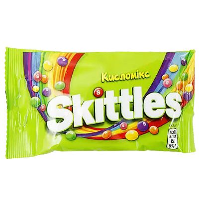 Драже інтенсивний фруктовий смак Skittles crazy sours 38g