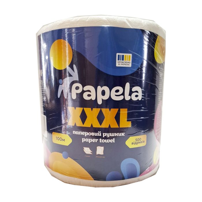 Паперовий 2-шаровий рушник Papela 100 м (500 відривів)