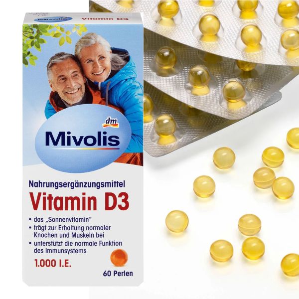 Вітамін D3 для дорослих Mivolis Vitamin D3 60 шт