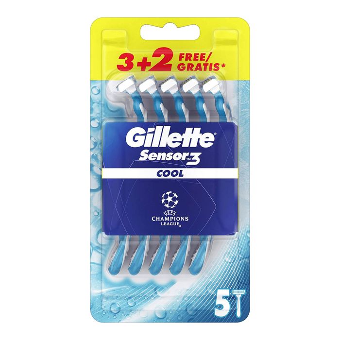 Чоловічі одноразові станки для гоління Gillette Sensor3 Cool (Sensitive, Comfort) 5 шт