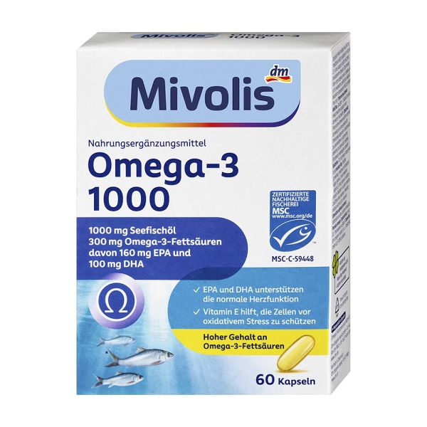 БАД комплекс Омега-3 в капсулах Mivolis 60 шт