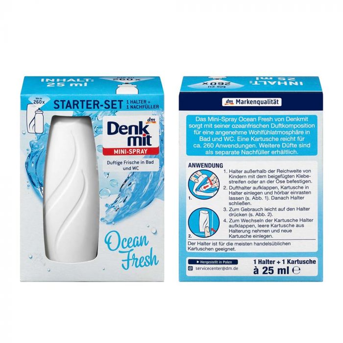 Освіжувач повітря стартовий набір Denkmit Ocean Fresh starter 25 мл