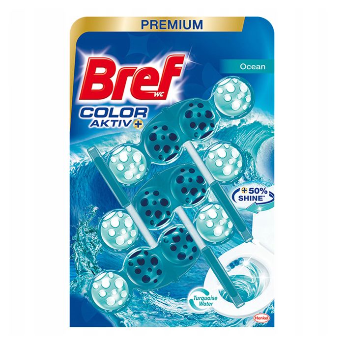 Підвіска для унітазу блакитна вода Bref Color Aktiv 3 шт