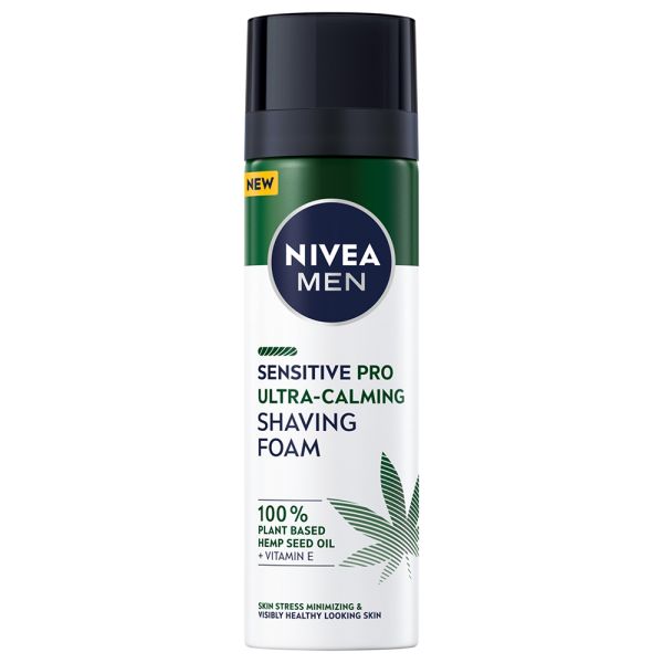 Піна для гоління з олією конопляного насіння Nivea Sensitive Pro 200мл