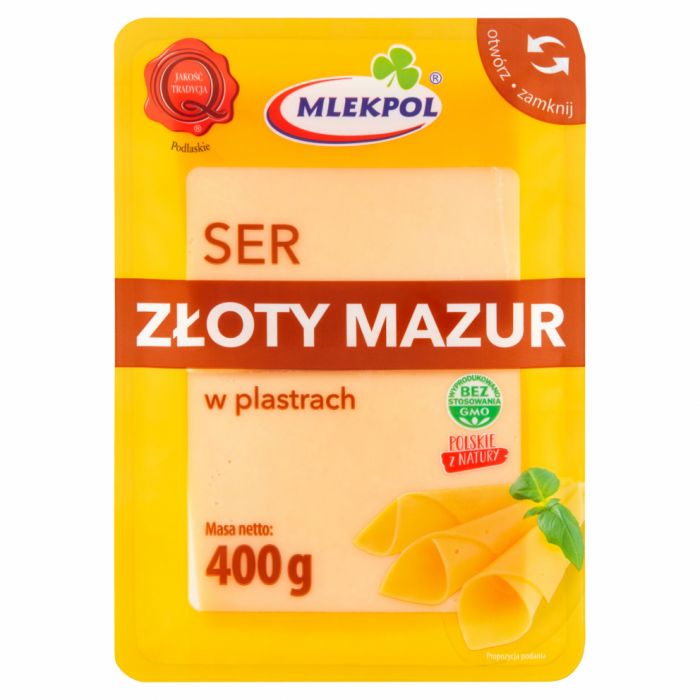 Сир нарізка Mlekpol ZŁOTY MAZUR 400g