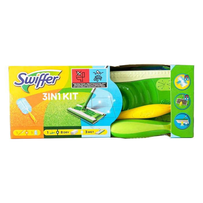 Набір Swiffer швабра, 8 сухі серветки, 3 вологі + піпідастер