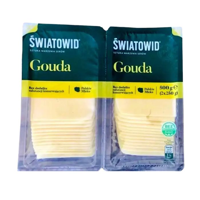 Сир нарізка Swiatowid Gouda або Morski 500 г (2*250 г)