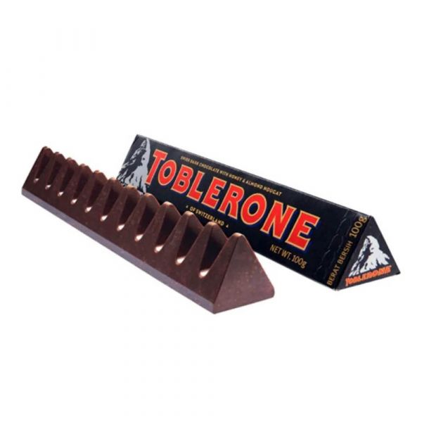 Шоколад чорний з медом і мигдальною нугою Toblerone dark chocolate 100 г