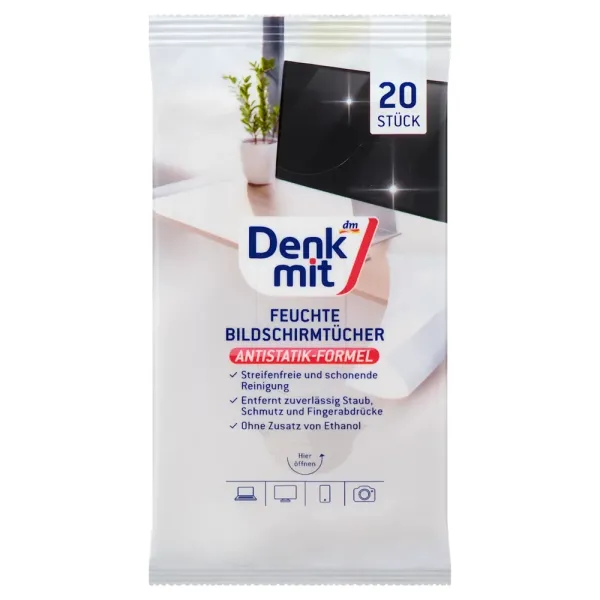 Вологі серветки для очищення екранів Denkmit 20 шт