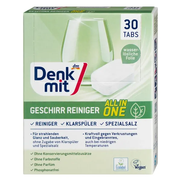 Таблетки для посудомийки DenkMit Nature 30 шт
