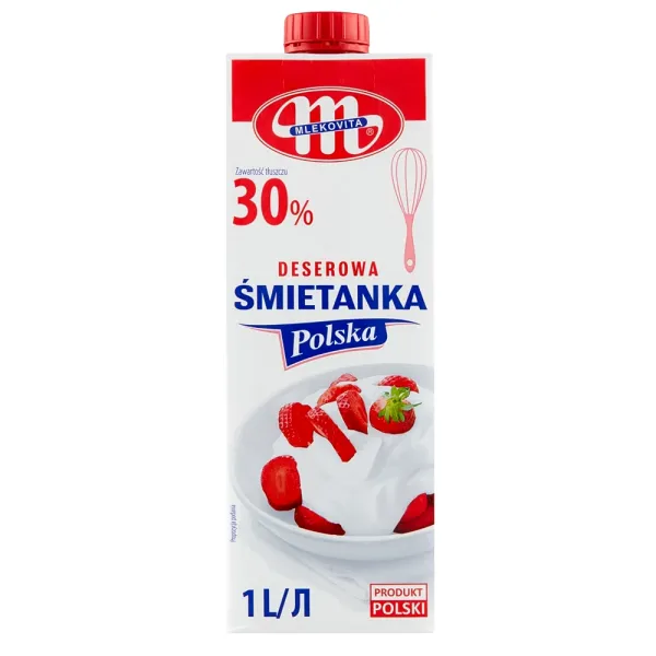 Кондитерські вершки Mlekovita Śmietanka 30% 1 L