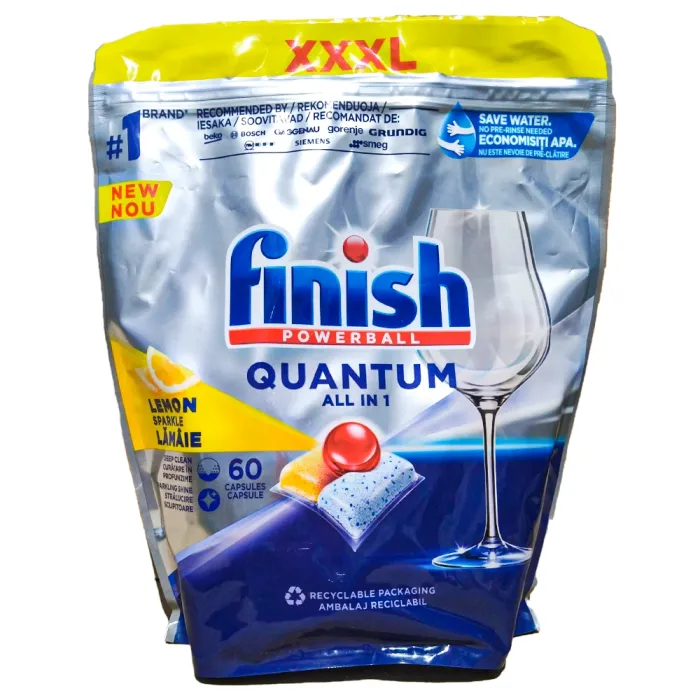 Капсули для посудомийних машин Finish Powerball Quantum All In 1 Lemon  60 шт 