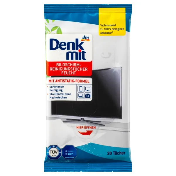 Вологі серветки для очищення екранів Denkmit 20 шт