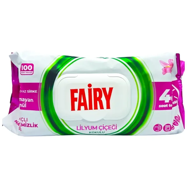 Вологі серветки для прибирання з ароматом лілії Fairy Лілія 100 шт
