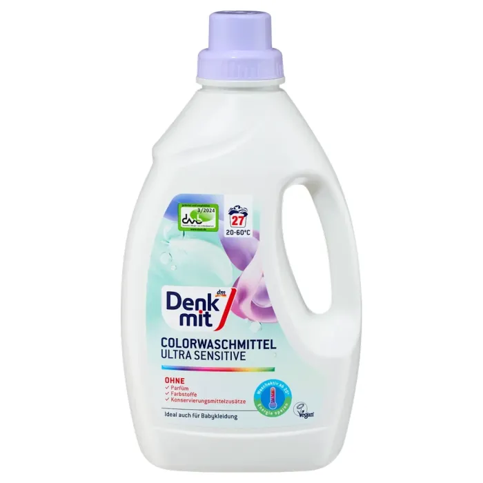 Безфосфатний гель для прання кольорових речей DenkMit Ultra Sensitive 1,5л (27 прань)