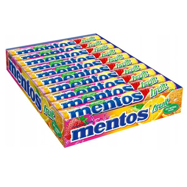 Жувальні цукерки Mentos фруктовий смак 20 шт