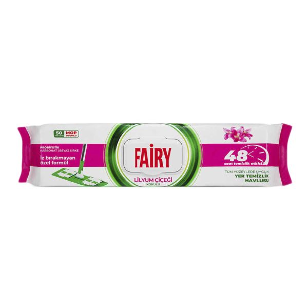 Вологі серветки для підлоги з ароматом лілії Fairy Квітка лілії 50 шт
