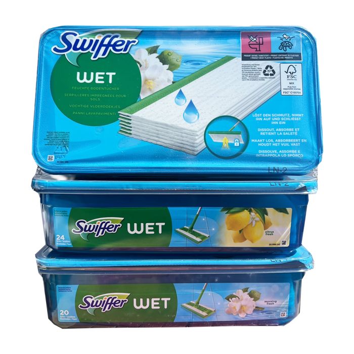 Вологі серветки для підлоги Swiffer 44 шт (20шт+24шт)